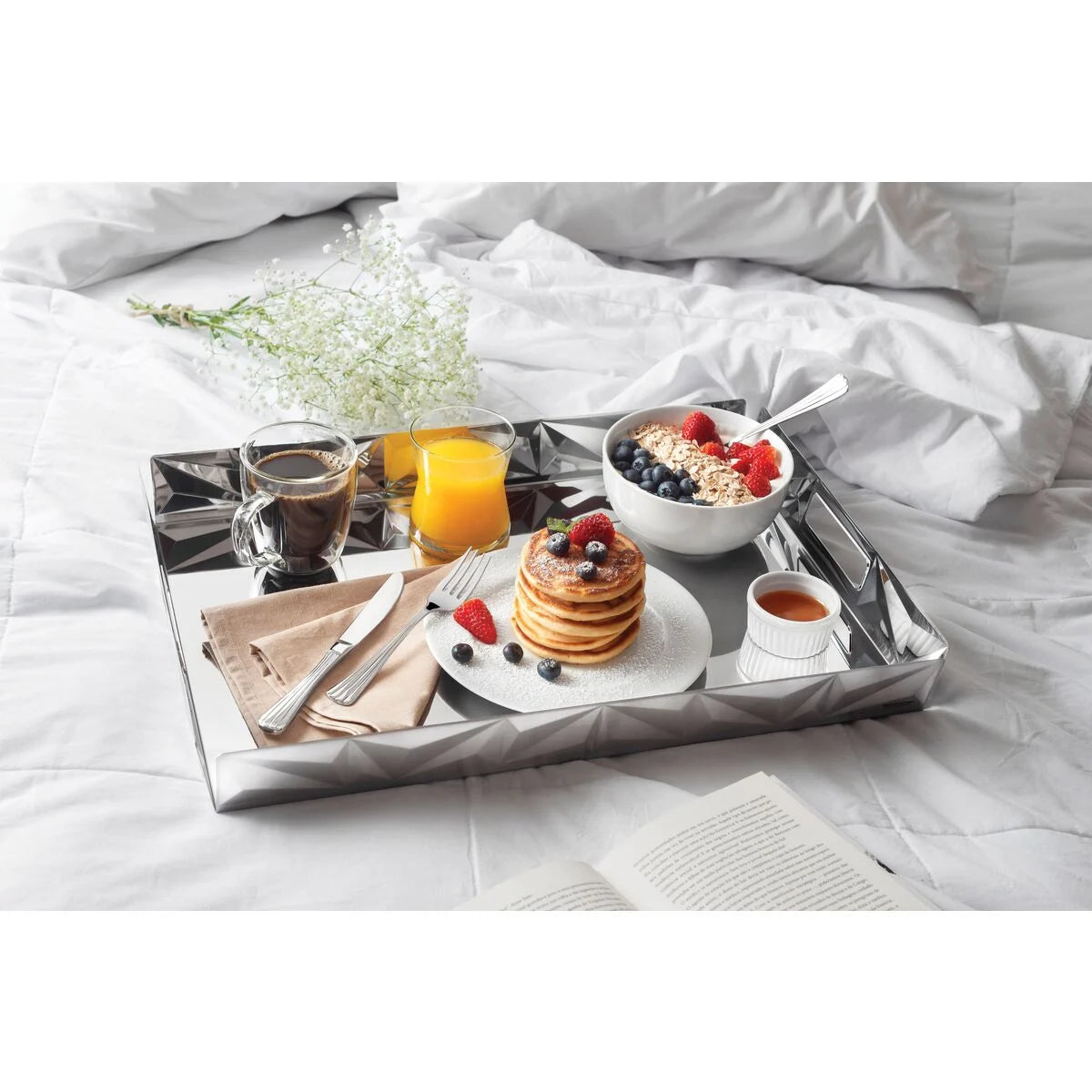 Tramontina Prisma rectangular stainless steel tray, 52 cm